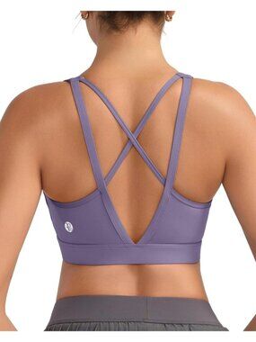 Women's Purple High Impact Sports Bras for High Support Running Sports Bra